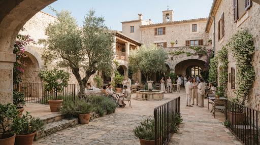 Atmosphere of a local Mallorcan dinner with good vibes