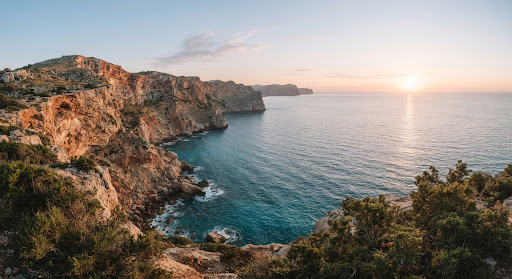 Mediterranean sunset over the ocean